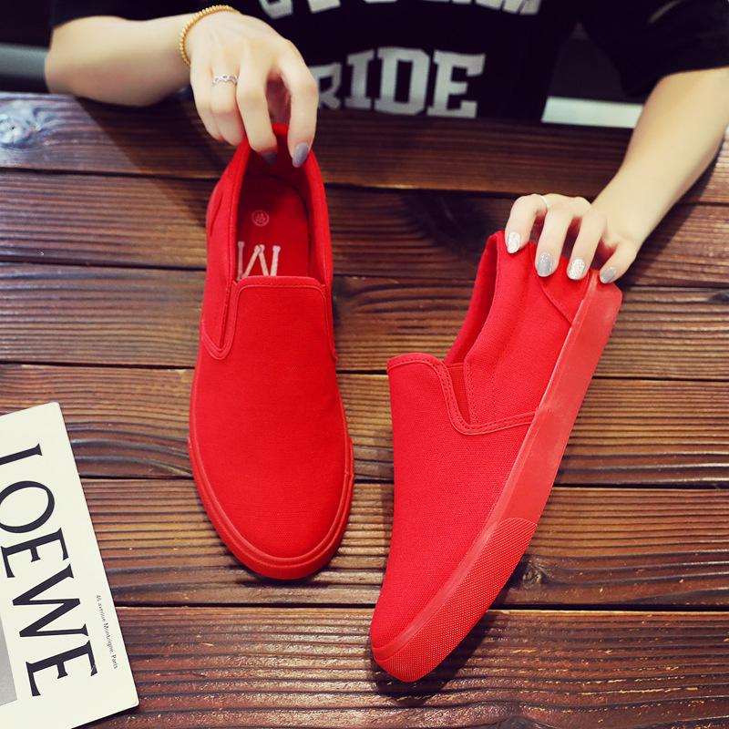 Canvas Shoes Men Loafers Cool Young Man Street Black Shoe Breathable Non-slip Male Summer Casual Flat Slip-on Plus Size Footwear