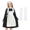 HarnyLoom British-Style Maid Costume for Kids, Halloween Cosplay, Girls' Long Sleeve Dress, Cute Lolita Costume, Perfect for Halloween Parties,