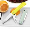 Stainless Steel Kitchen Fruit Knives ABS Handle Folding Slicing Knife with Fork Camping Pocket Peeler