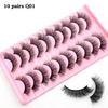 10 Pairs Eyelashes Natural Long 3D Mink Lashes Fluffy Volume Mink False Eyelashes Cruelty Free Wispy Lashes Makeup
