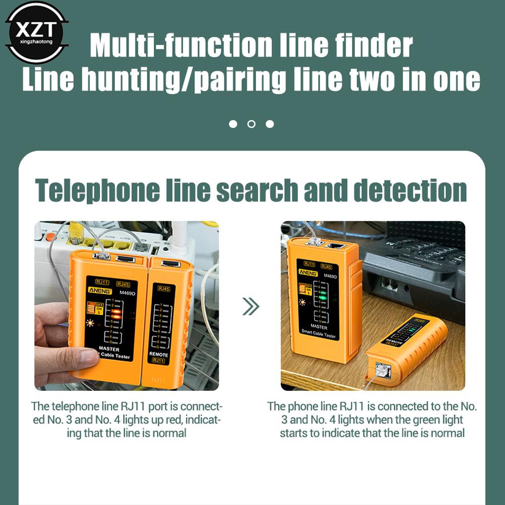 M469D RJ45 Cable Lan Tester Network Cable Tester RJ45 RJ11 RJ12 CAT5 UTP LAN Cable Tester Networking Repair Tool