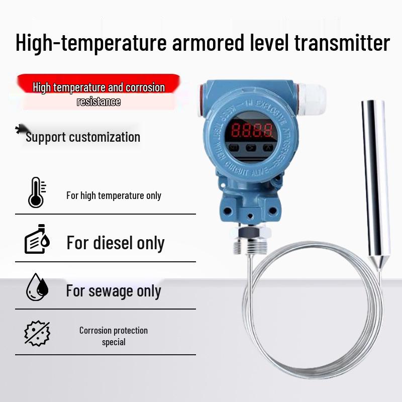 Trasmettitore di livello a immersione blindato ad alta temperatura con tubo a gas per la misurazione idrostatica del livello dell'acqua nel serbatoio del diesel