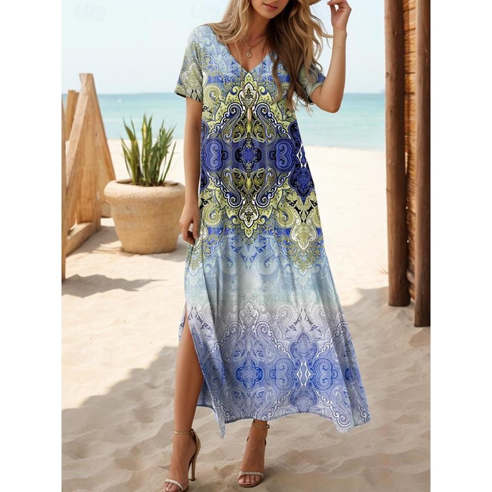 

HNXC Женская мода лето весна короткие рукава V-образный вырез повседневные платья XXL королевский синий