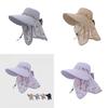 Summer Sun Protection Hat With Wide Brim And Removable Face Shield For Outdoor Activities