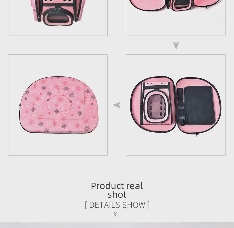 Foldable Crossbody Pet Carrier Bag: Large, Breathable, Fashionable for Cats and Dogs.