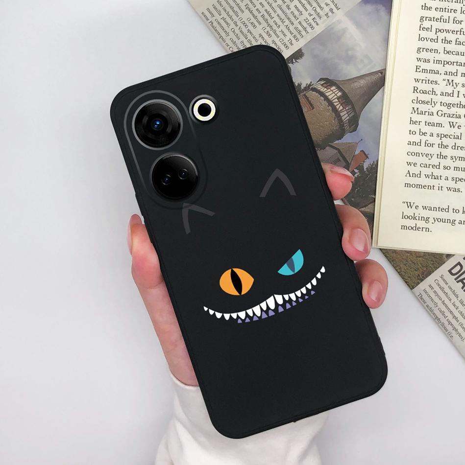 For Tecno Camon 20 Pro 4G 5G Phone Cases Cute Design Matte Silicone Shockproof Black Cover For Tecno Camon20 20Pro Bumper Capa