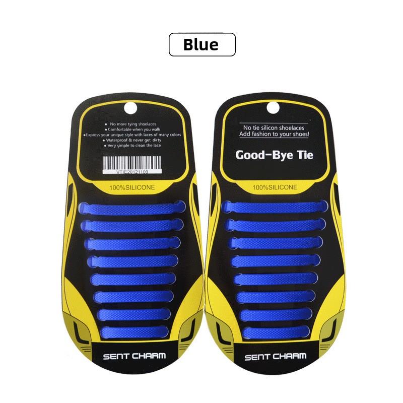 

Cool Lazy Shoelaces 16 Sets, with Textured Elastic Multi-size I-shaped Silicone Shoelaces синій