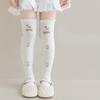 Children's Knee Length Cotton Socks Baby Girls Long Tube Socks Soft Stockings Flower Pattern for School Uniforms