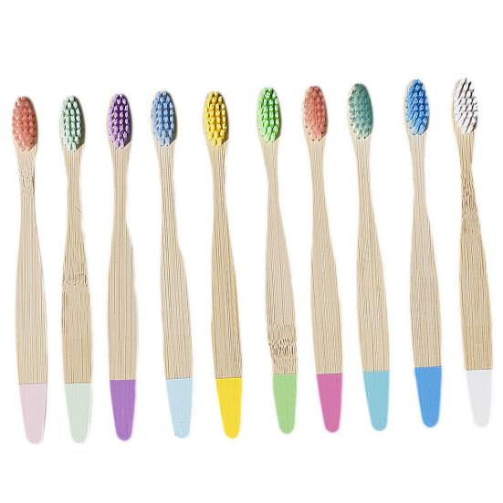 10Pcs Kids Soft Bristles Wooden Bamboo Toothbrush Oral Care Teeth Cleaning Tool