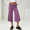 Fashionable Women's Summer Leisure Vacation High Waist Wide Leg Cropped Pants