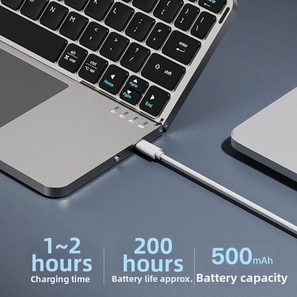 Bluetooth 5.3 Wireless Bluetooth Keyboard Universal Detachable Foldable Keyboard Compact Ergonomic Rechargeable Keyboard