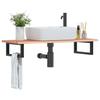 VidaXL Wall-mounted Vanity Shelf Steel and Solid Oak Wood 3302569
