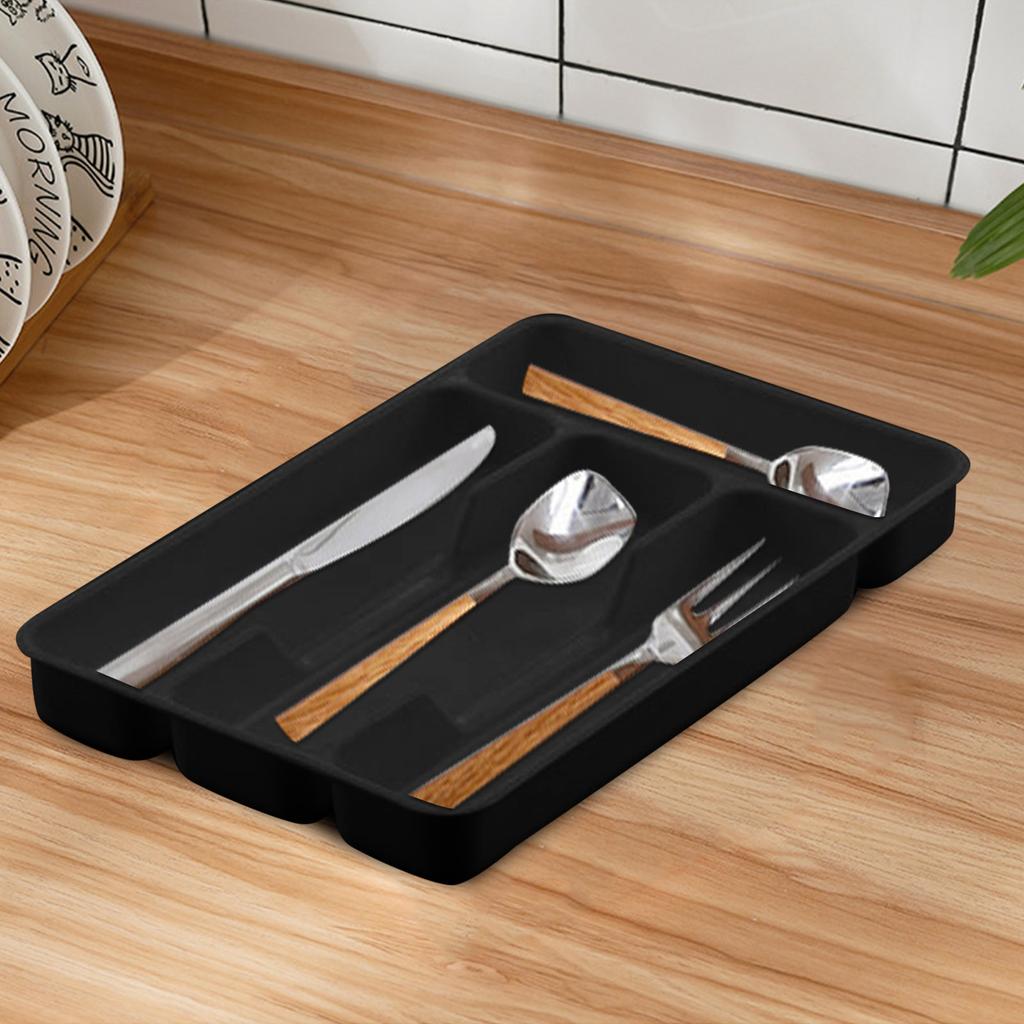 Kitchen Drawer Organizer Cutlery Storage Box With Dividers For Utensils Spoon Forks Separation Finishing Rack Cutlery Container