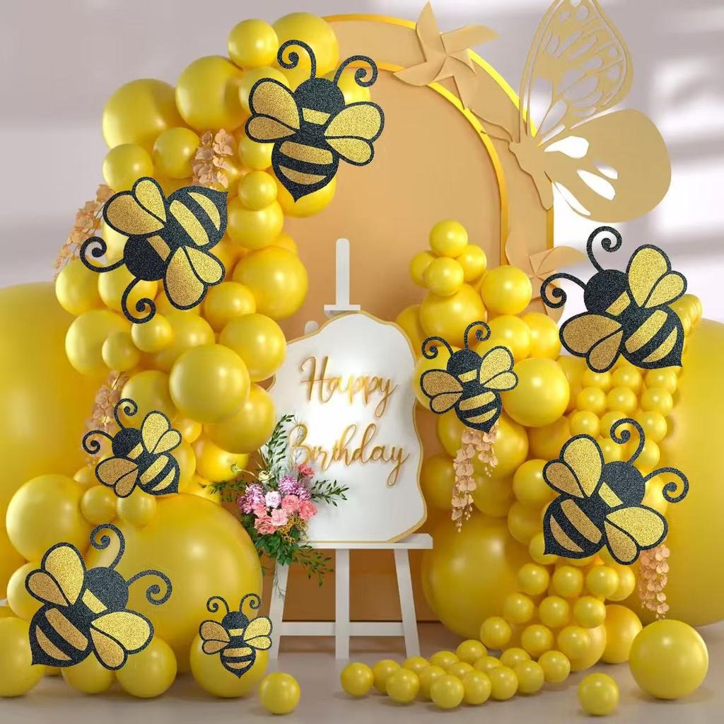 Three-Dimensional Bee Balloon Set, Birthday Party Decoration Balloon Small Bee Yellow Black Sex