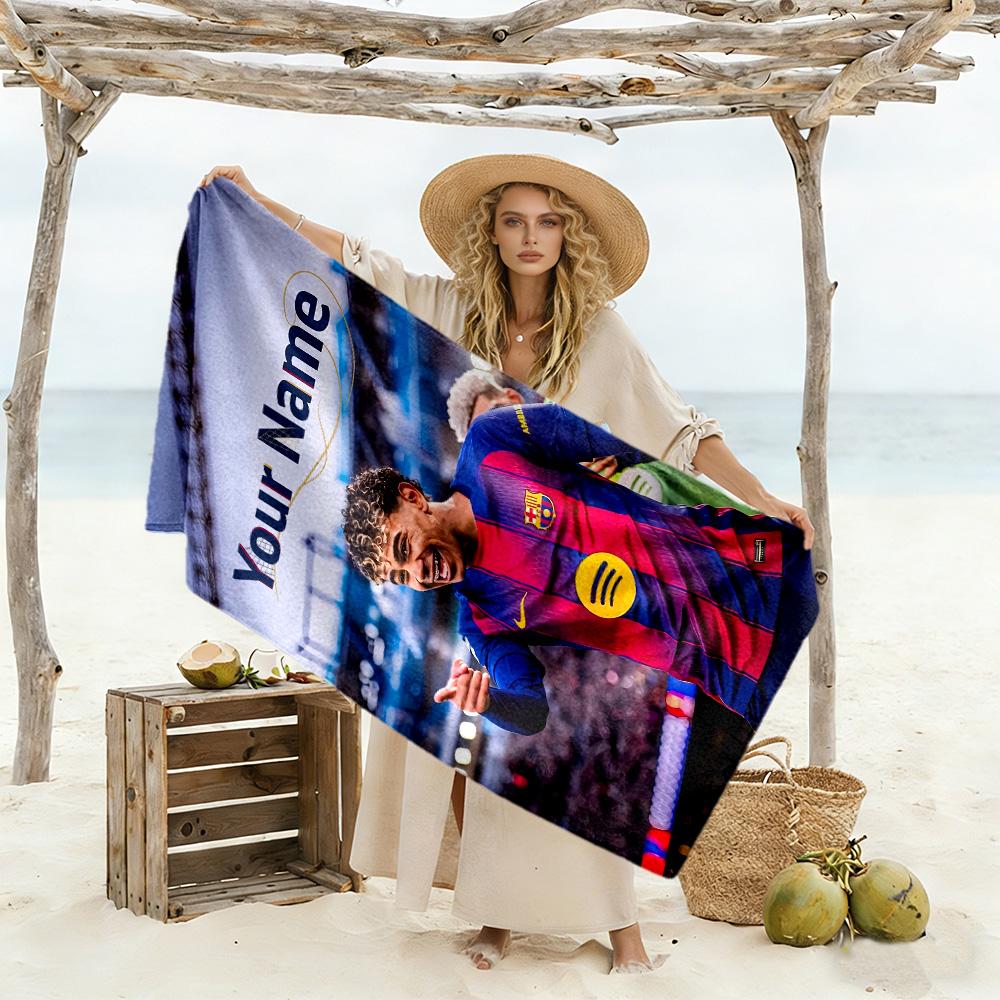 Yamal Personalisiere deinen Namen Strandtuch Schnelltrocknend Weiche Mikrofaser Geeignet für Schwimmen Fitnessstudio Camping Yoga Urlaub