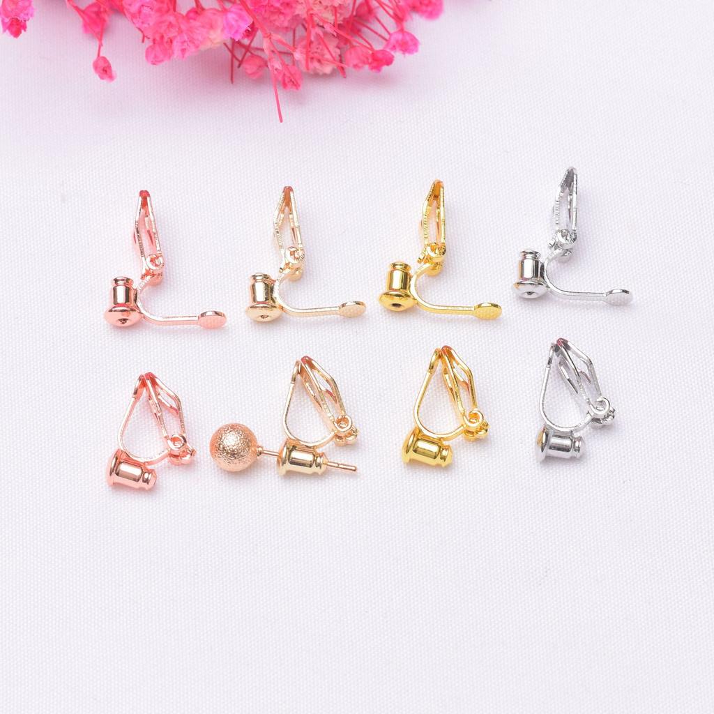 10 Stück farbechte, mit 18 Karat Gold umwickelte Ohrclips, Ohrnadeln, Ohrclips, Konverter, Dreiecksclips, DIY, Zubehör.