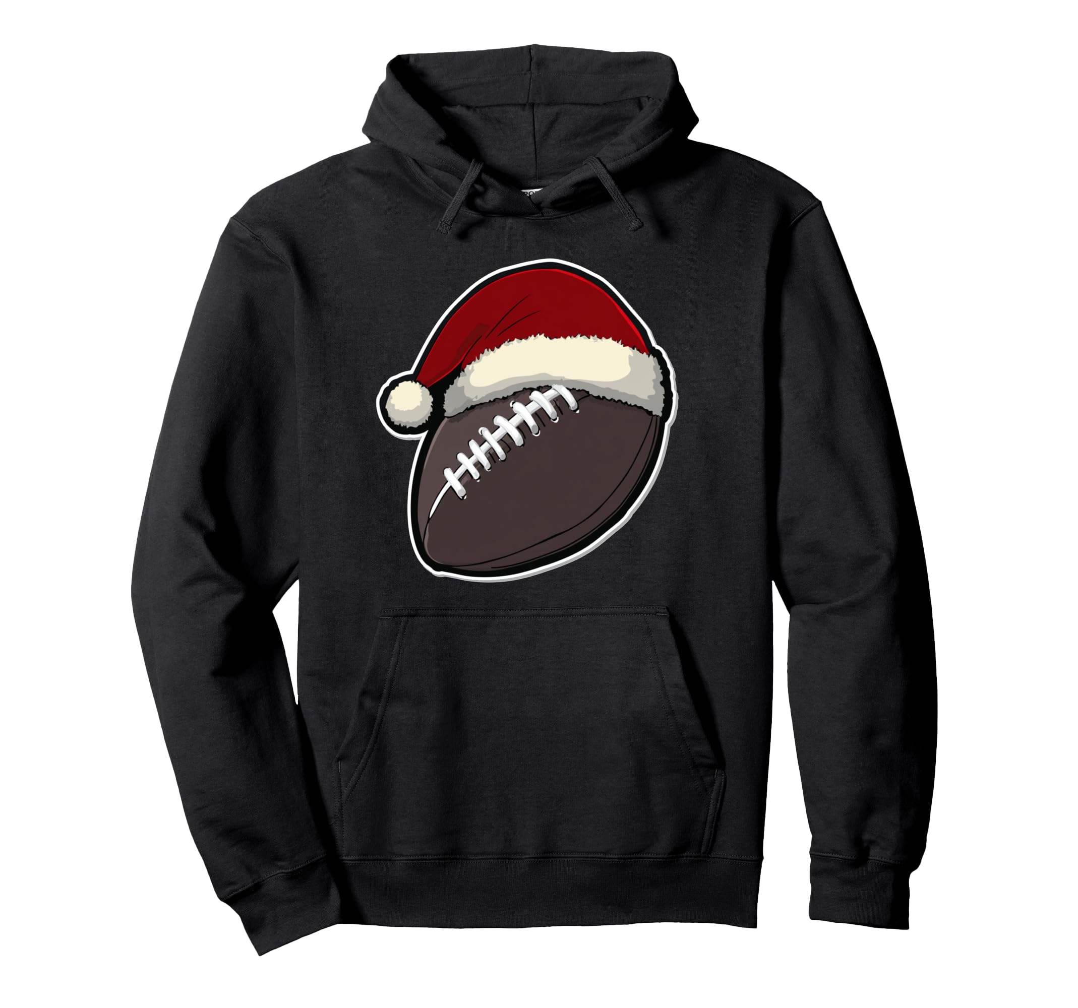 

American Football Ball Santa Hat Funny Christmas Hoodie чёрный