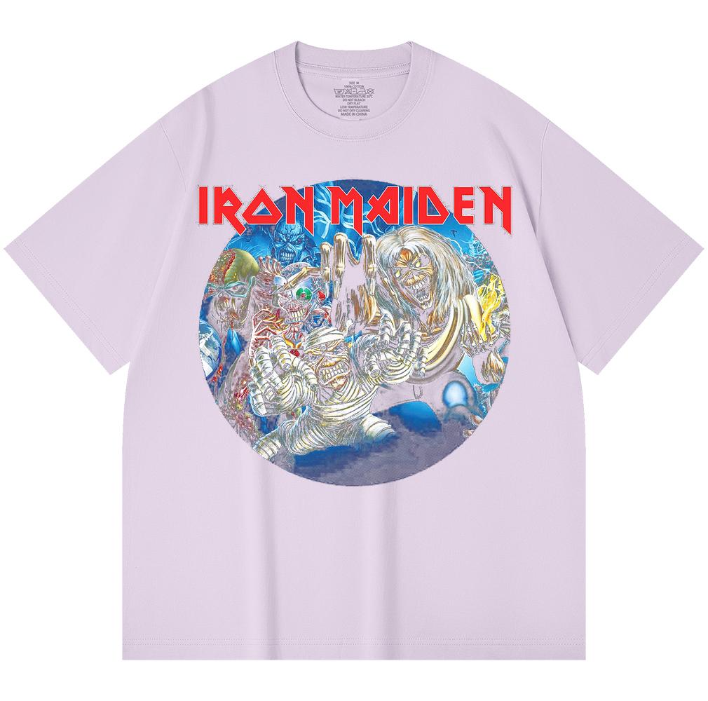 230 Gsm 100% Cotton Heavy Metal T-Shirt  Rock Band Popular Music Print Unisex Heavy Cotton T Shirt