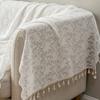 Lace Table Runner, Embroidery Floral Lace Table Cover with Tassel for Wedding, Afternoon Tea, Party Decor, Piano Top Cover