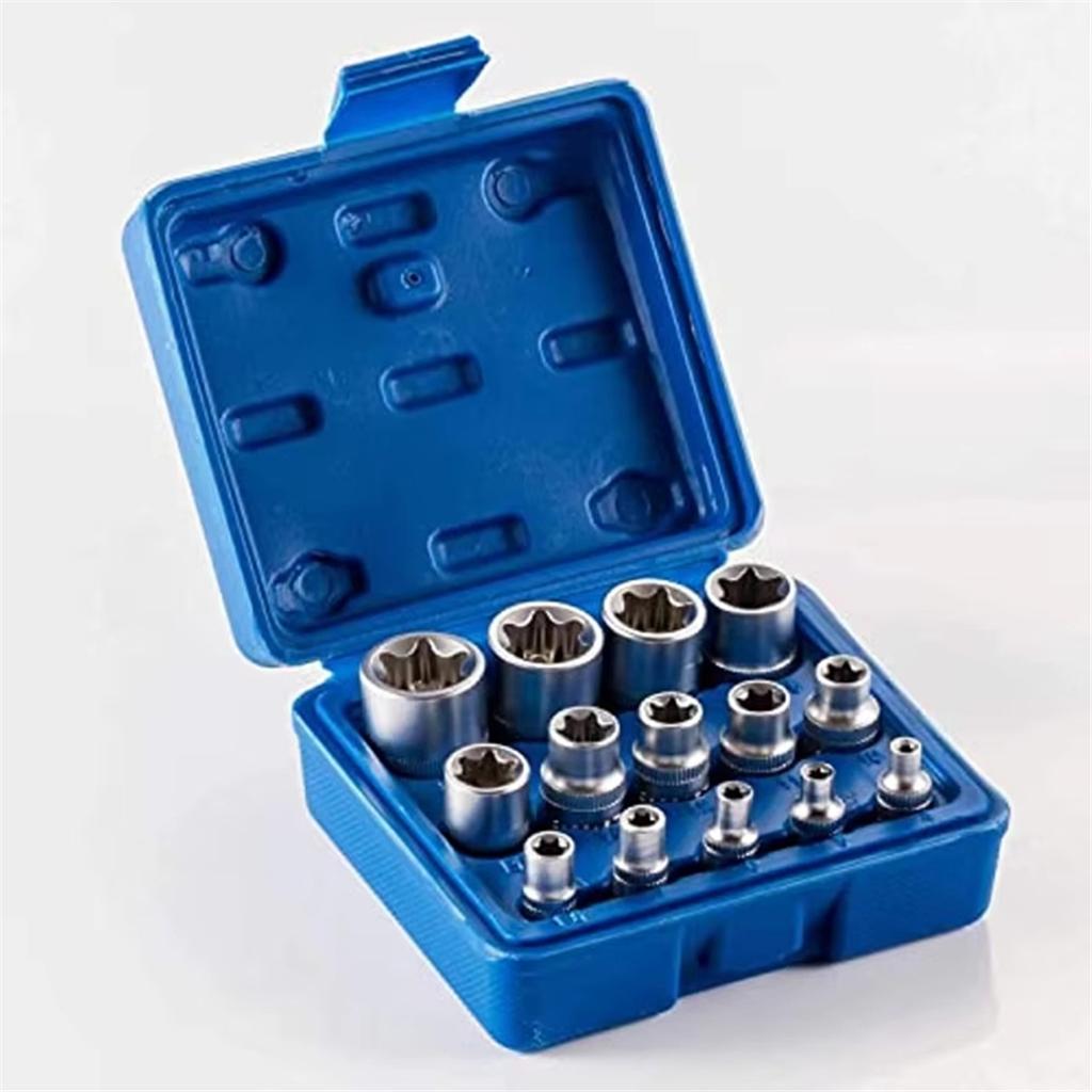 2025+ 14PCS Female E Star Torx Socket Set E4-E24 E-Torx External Hex Socket Insert Nut