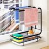 1pc Kitchen Dishcloth Towel Rack, Wall-mounted Punch-free Table Storage Rack, Sponge Holder With Drain Pan For Kitchen Sink
