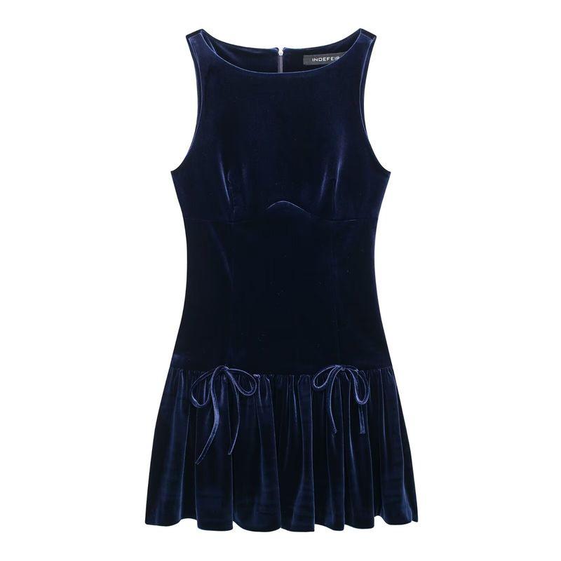 Kaslead New Arrival Women's Clothing Fashion Style Fashion Minimalist Bowknot Decoration Mini Dress 3152278