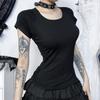 Sommer Hot Girl Kurzarm Dark Style Street Vielseitig bedrucktes T-Shirt für Damen
