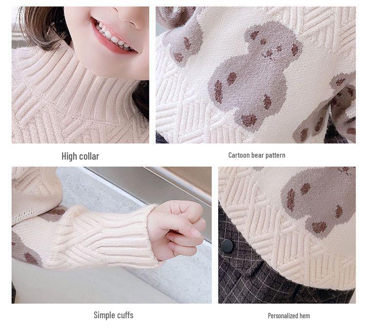 Dicker Pullover für Mädchen: Herbst-/Winterpullover mit Fleece - Warm, Stilvoll Gestrickt für mittelgroße bis große Kinder
