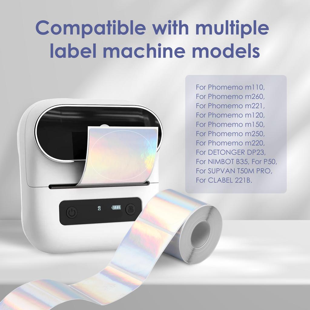 50x50mm Thermal Label Printer Sticker Self-Adhesive Color Laser Thermal Paper Suit for Phomemo M110 M260 M221 M150 Label Maker