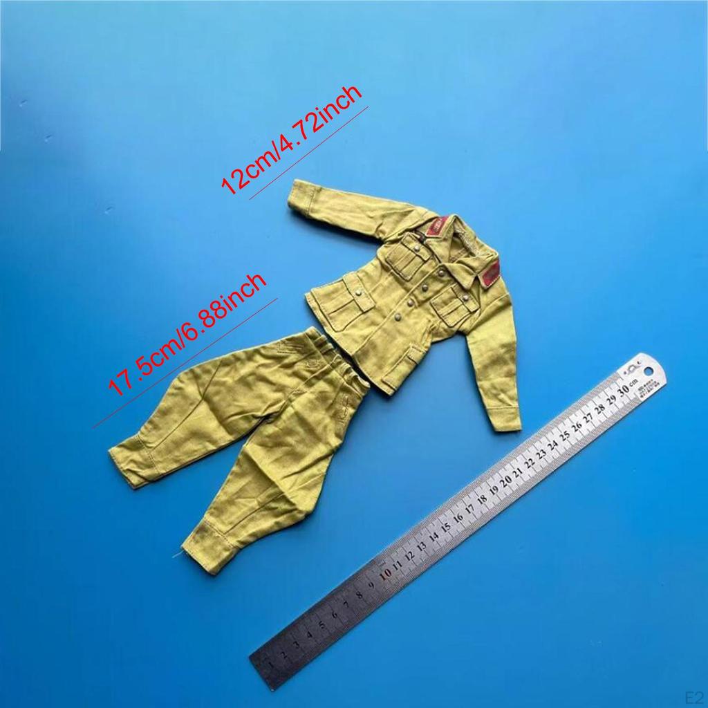 1:6 Jacket with Trouser Costume Fashion Uniforms Suit Long Sleeve Top Uniform for 12 inch Dress up