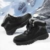 Winter fashion high-top hiking shoes for men and women outdoor thickened non-slip snow boots velvet warm breathable cotton shoes