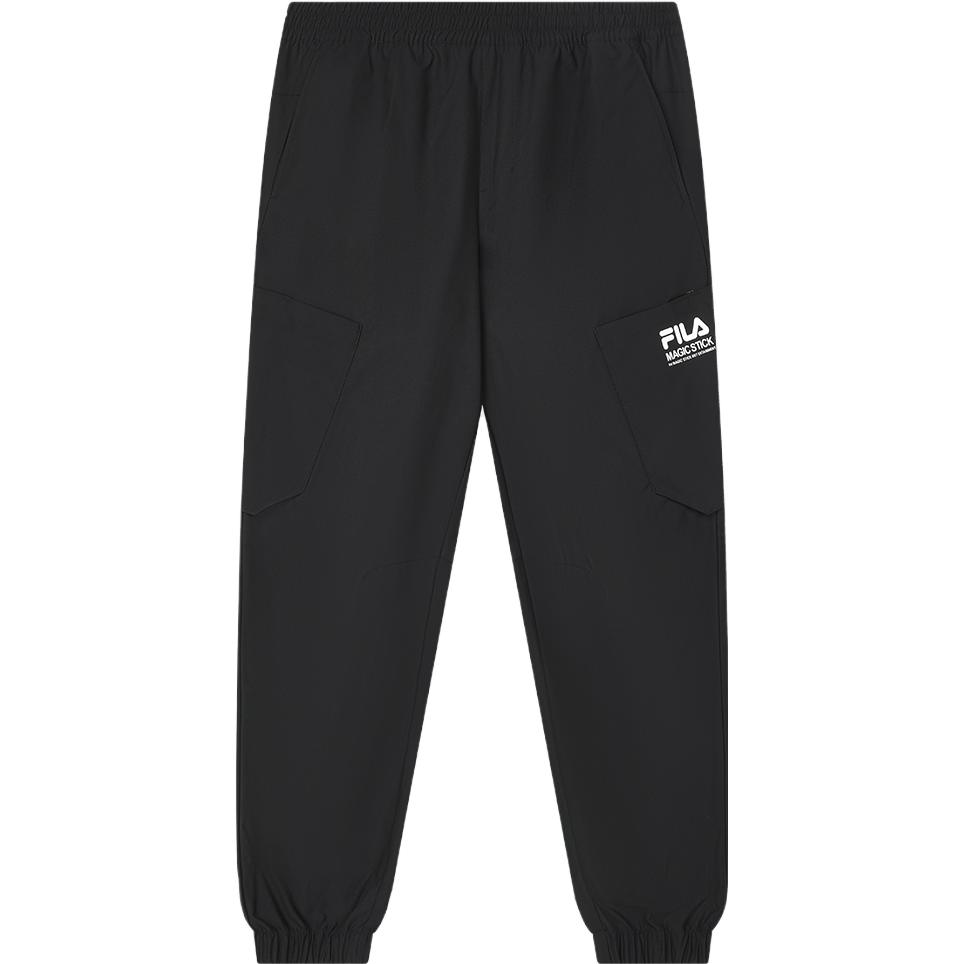 Fila Woven Long Tapered Knit Sports Pants Men Bottoms Black F11M339801FBK