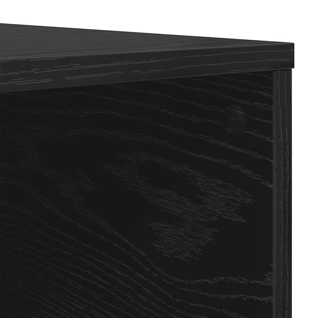 Coffee Table Black Oak Look 80 X 80 X 36.5 Cm Engineered Wood