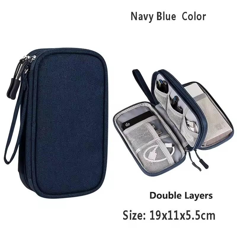 Data Cable Storage Bag Waterproof Portable Carry Case Layers Storage Bag Travel Organizer Bag for Cable Cord USB Charger