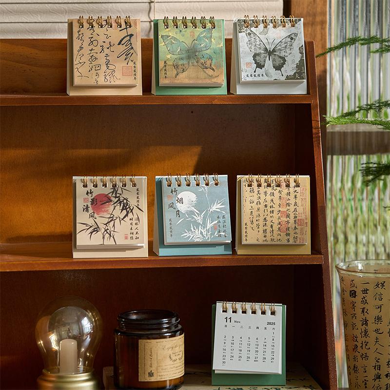 2026 Horse Year Mini Desk Calendar Cartoon Portable Coil Monthly Calendar Planner Office And Home Decor New Year'S Present