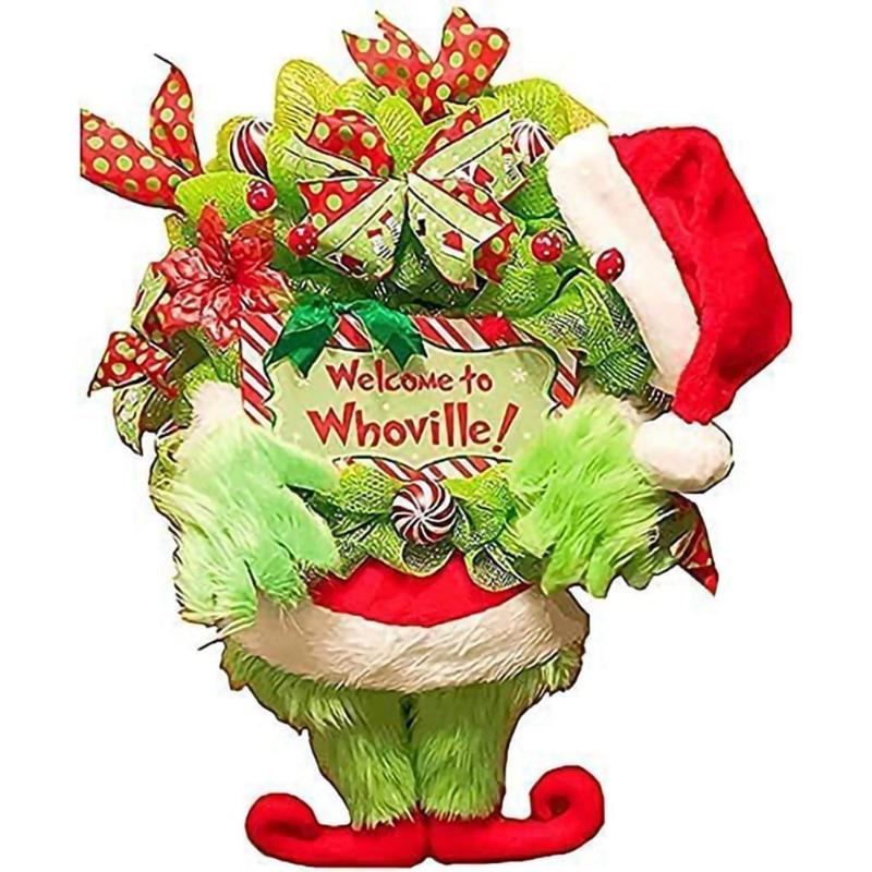 

Рождественский венок на входную дверь дома настенное украшение подарок 30*40 см As shown