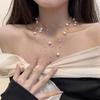Elegant White Pearl Necklace Women's Clavicle Chain 2025 Chain High-End Sweater Multi-Layer New Q1R0