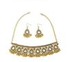 Elegant European Retro Gemstone Necklace & Earrings Set