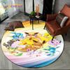 26 Style Cartoon Pokemon Cute Pikachu Round Area Rug,Carpet for Living Room Bedroom Sofa Playroom Decor,kids Non-slip Floor Mat