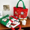 Christmas Eve Tote Cute Cartoon Santa Claus Bag Elk Tote Canvas Bag High-Quality New Year Handbag For Gift Wrapping Christmas