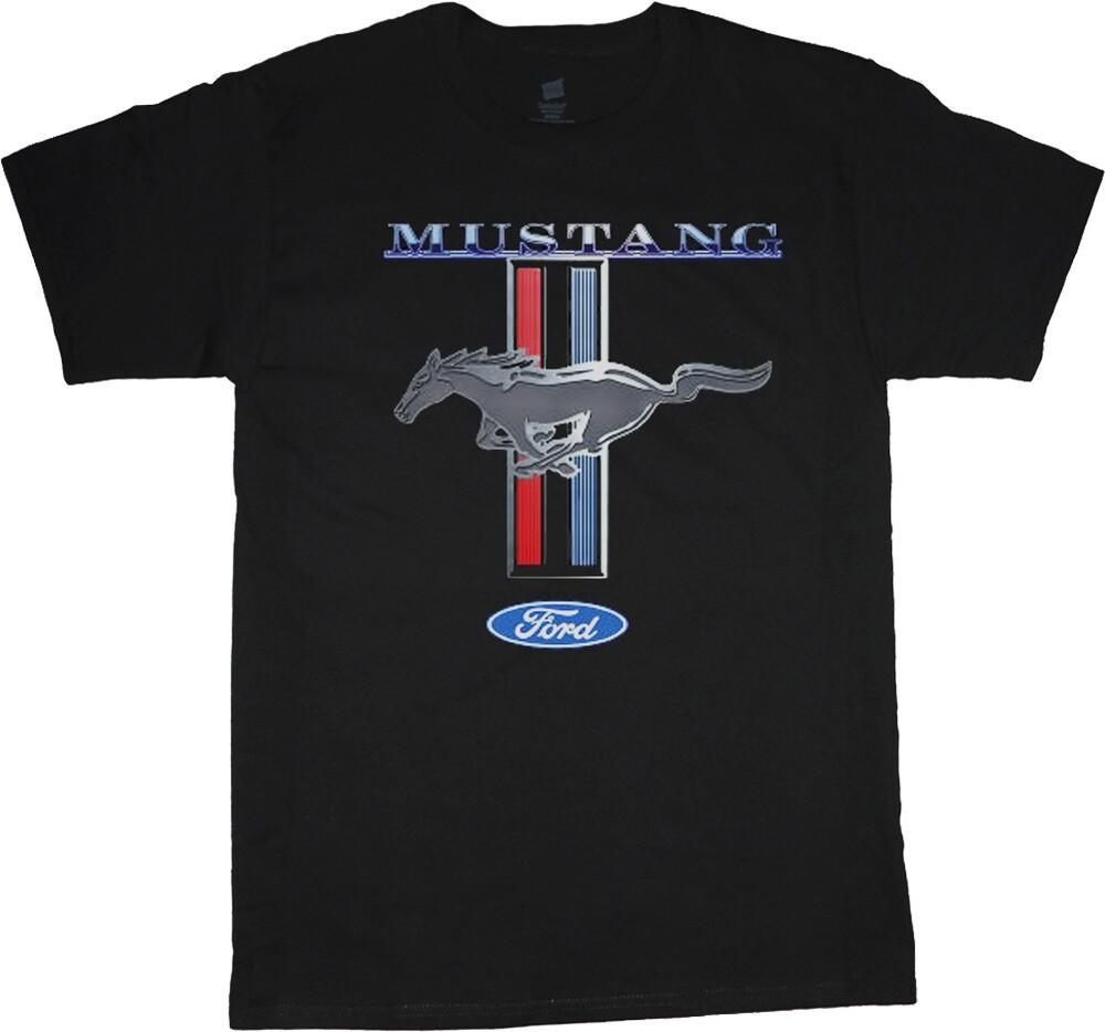Мужская футболка Ford Mustang Подарки Мужские графические футболки Ford Mustang Pony Tri-Bar Унисекс футболка XXL