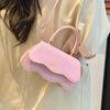 Foreign Sense of Simplicity 2025 Solid Color New Water Ripple Bag Cover Summer Fashion Crossbody Carry Shoulder Small Square Bag Women