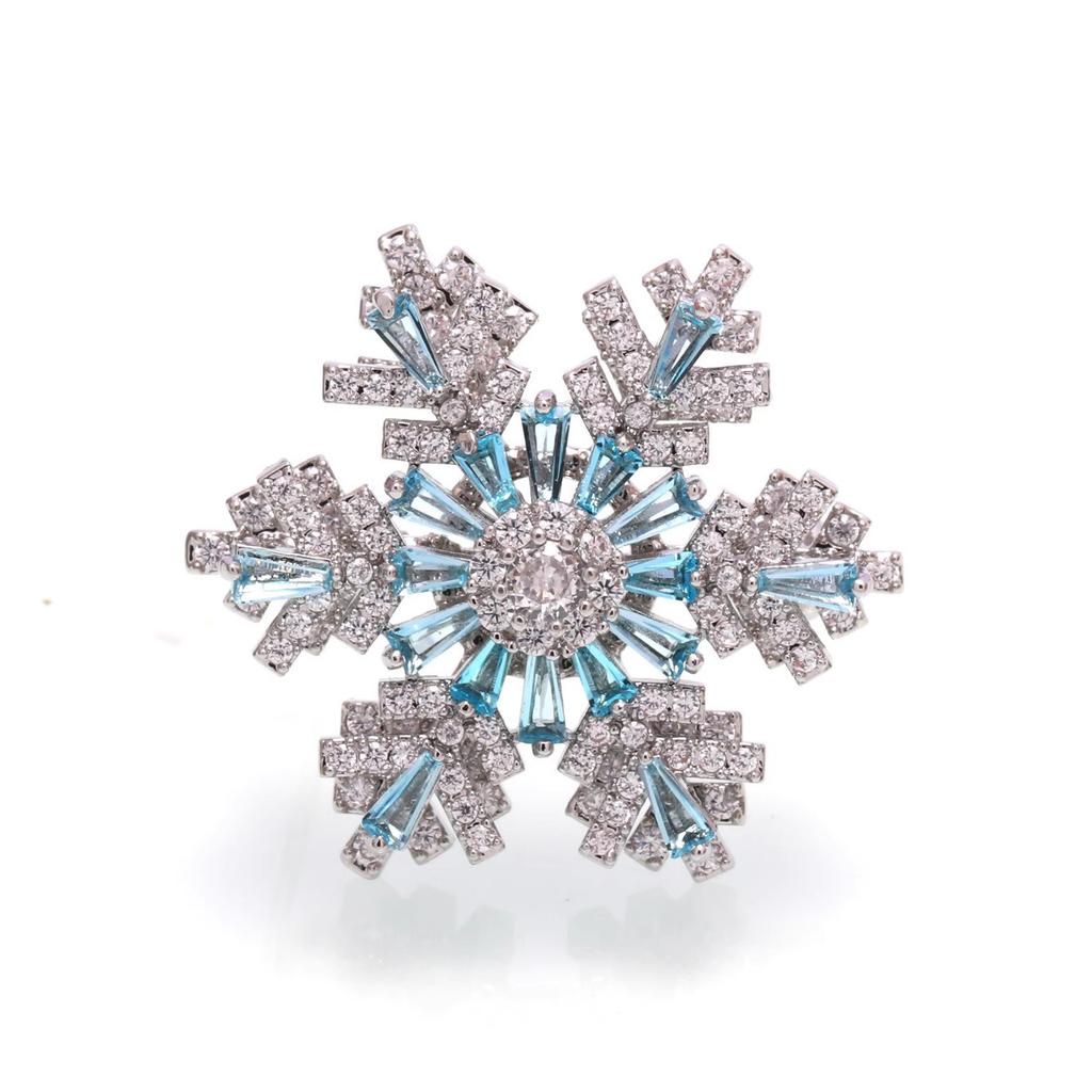 Luxury Times Come And Go Brooch High-End Women'S Exquisite Rotating Snowflake Pin Niche Design Corsage Suit Accessories