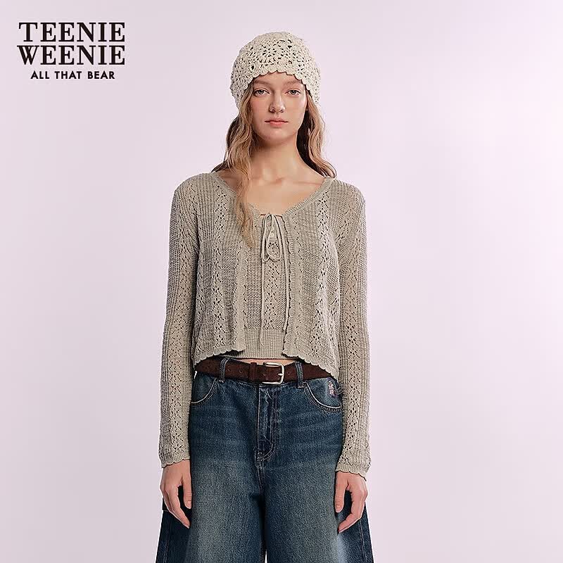 Teenie Weenie Women s French Ballerina Lace-up Knit Cardigan S