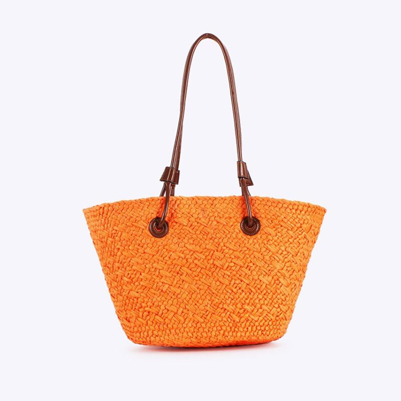 Women's Large Capacity Shoulder Bag Summer Straw Woven Basket Handbag Fashion Female Luxury Designer Beach Bag Bali Shopper Tote