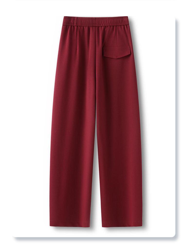 Women's Spring Summer 2025 High-Waist Beige Wide-Leg Pants - Fashionable, Slimming, and Versatile Trousers