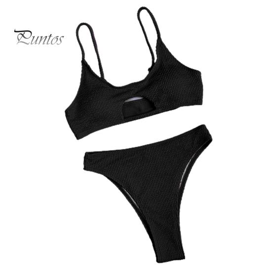 Buy Women Pure Color Solid Color Hollow Out 2pcs Set Bikini Two Piece Simple Swimsuitbeach At Affordable Prices Free Shipping Real Reviews With Photos Joom