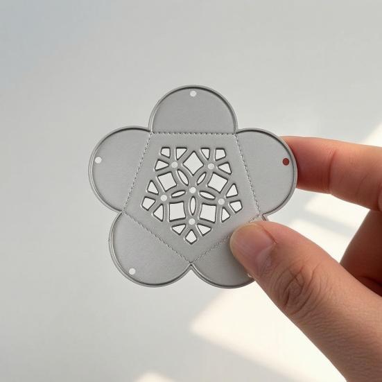 Flower Box Die Cut, Hollow Five-Petal Flower Box Die, Metal Cutting Dies, Cut Stencils for DIY Gift Boxes Embossing Paper Craft Supplies