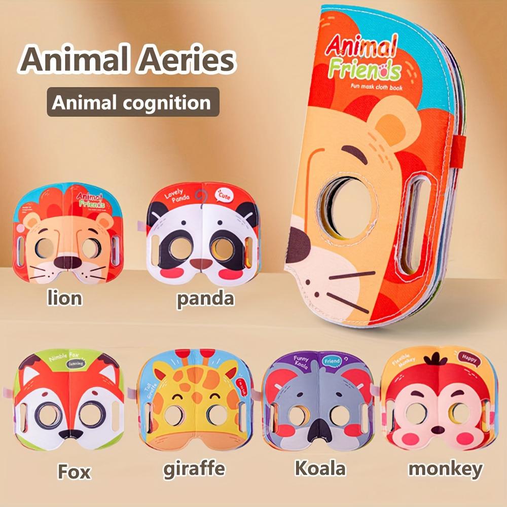 Mask Cloth Book Baby Toy, Animal Fruit Character Role-Playing, Pretend Play Cognitive Learning Toy, Birthday Christmas Gift