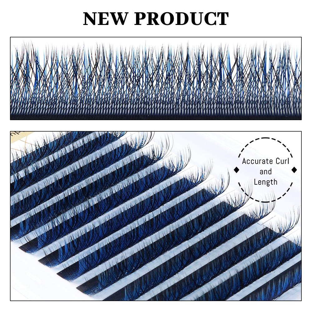 Befer Colored Volume 3D W Eyelashes for Extension Fake Blue Purple Colorful C D 8-15/8-14/8-12 Lashes Cosplay Eyelash Extensions